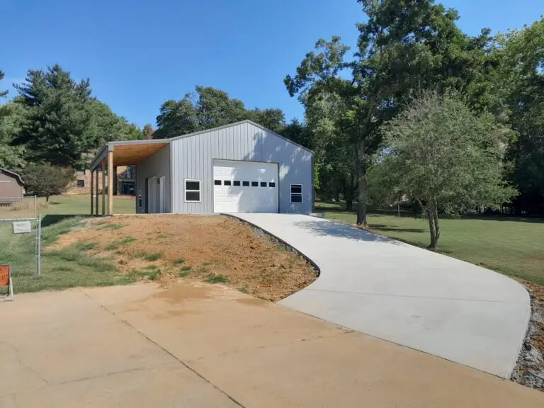 30 x 30 x 12 garage with a concrete driveway