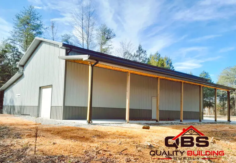 Long covered porch on the 30 x 60 x 16 garage herbert