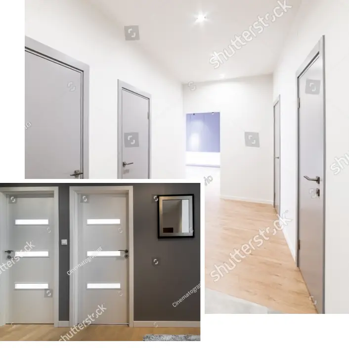 Modern interior doors in a hallway