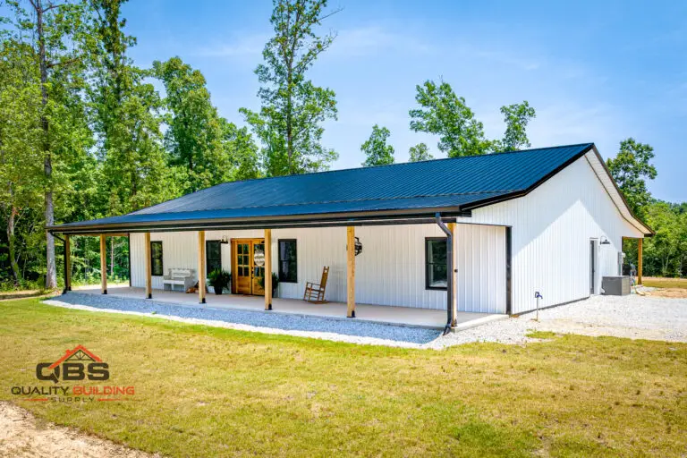 Smith barndominium front porch
