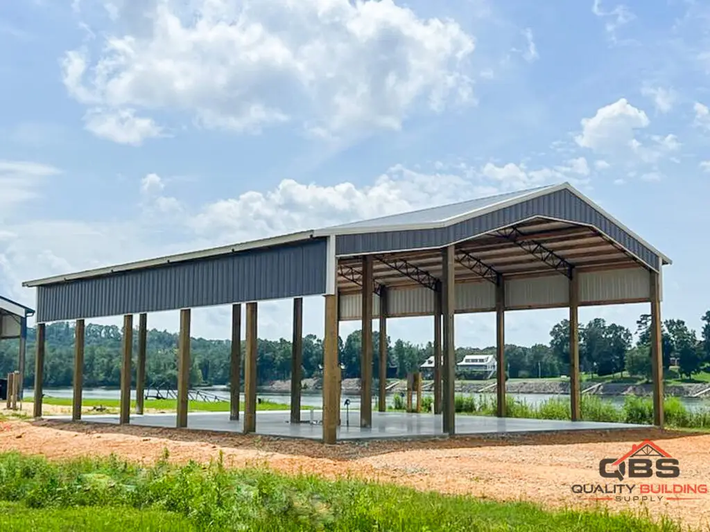 Metal RV cover on timber posts