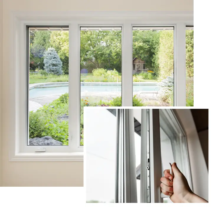 Wall of large picture windows