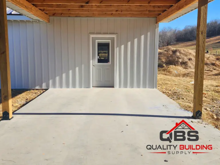 Covered porch on the Cypress Ridge barndominium