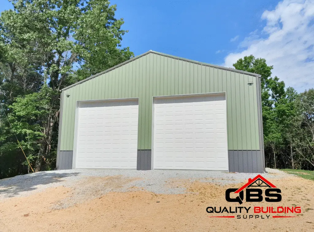 30 x 60 x 14 garage, sage green metal building