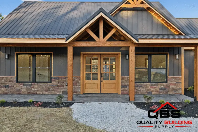 Timber gable on the Ozark barndominium