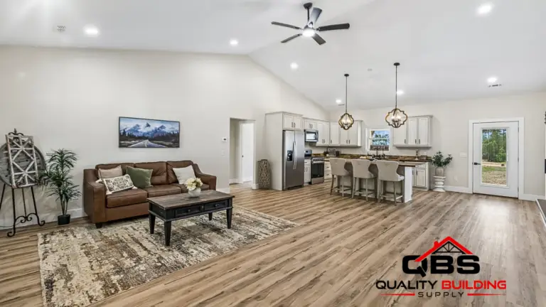 Great room with a vaulted ceiling in the Cobalt Combo