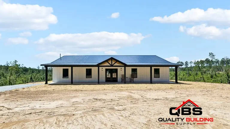Front of the Smith V2 barndominium with a covered porch