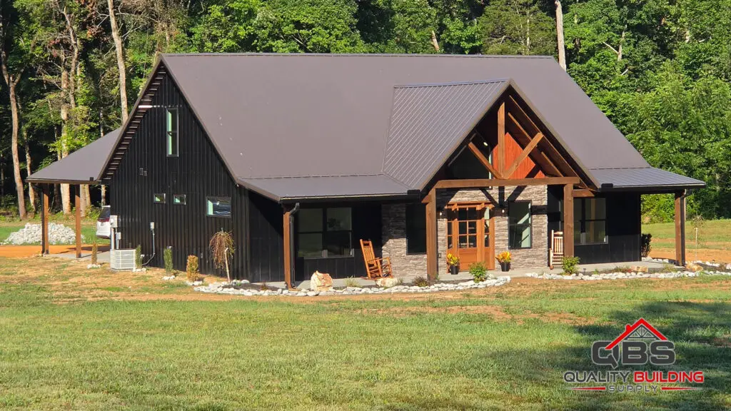 The PineWood V2 barndominium exterior